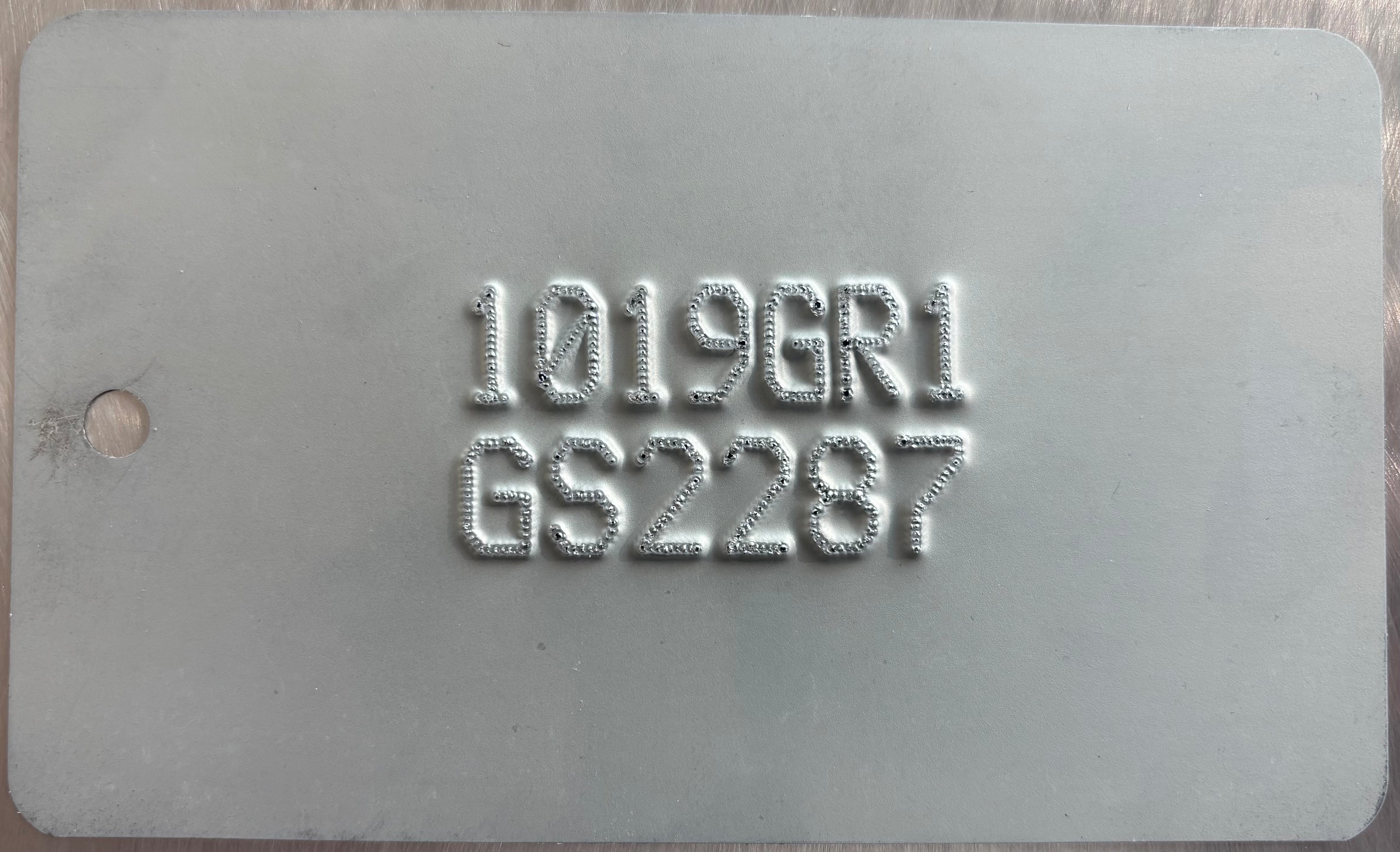 Custom Embossed Galvanized Steel Tags For Galvanizing - 4" x 2"